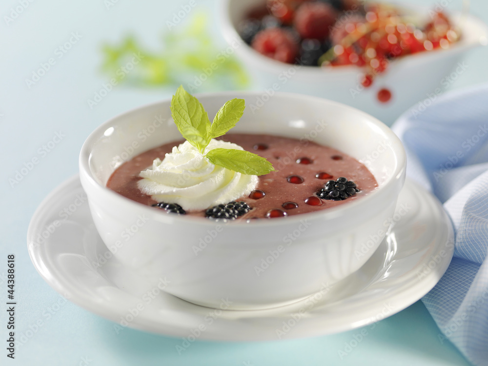 fruit soup with cream fruit soup with cream