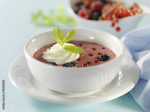 fruit soup with cream