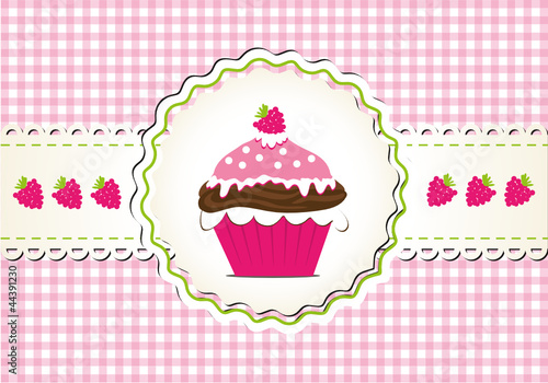 Cupcake mit Schokolade und Himbeere