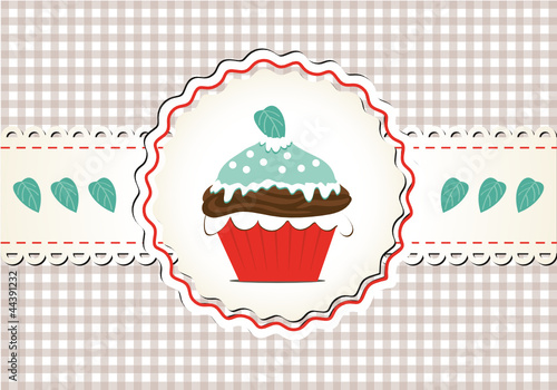 Cupcake mit Schokolade und Minze