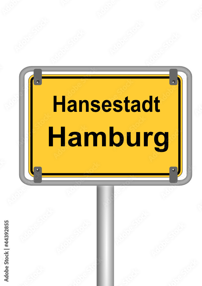 Ortsschild Hansestadt Hamburg