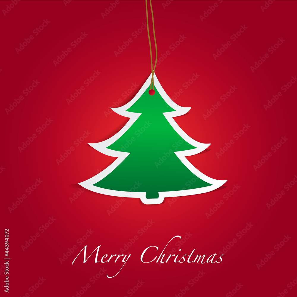 Christmas Tree on red background Christmas Tree on red background