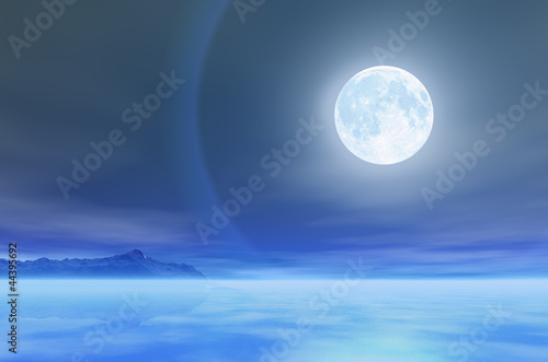 The moon over the sea