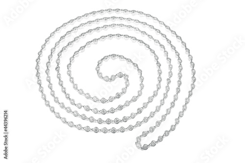Diamond  necklace on a white background