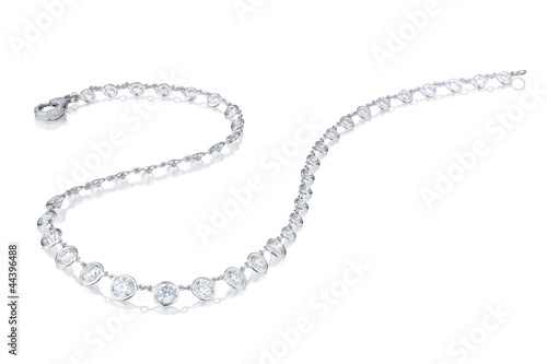 Fotografia Diamond  necklace on a white background