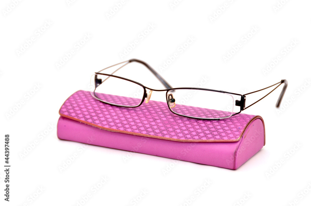 Lady's glasses and pink case