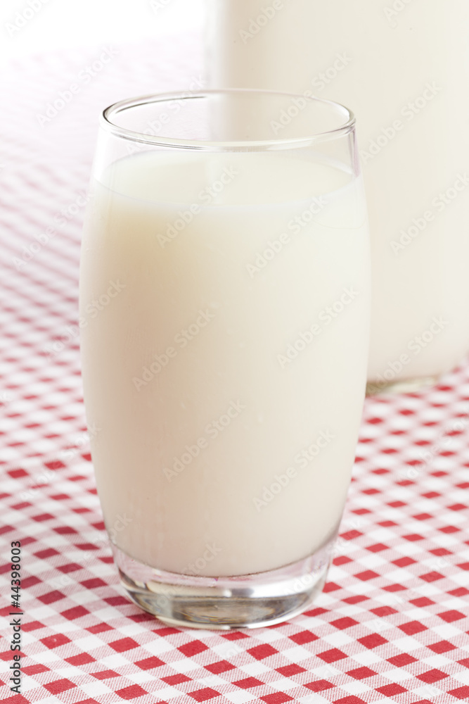 Tall Organic Glass of White Milk Tall Organic Glass of White Milk