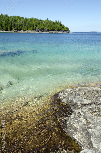 Green and blue water of Huron Lake