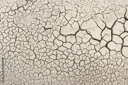 Vászonkép Crack soil on dry season, Global worming effect.