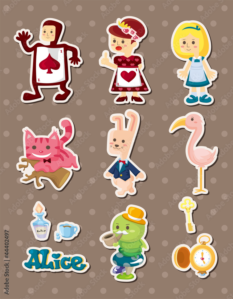 Alice in Wonderland stickers Alice in Wonderland stickers