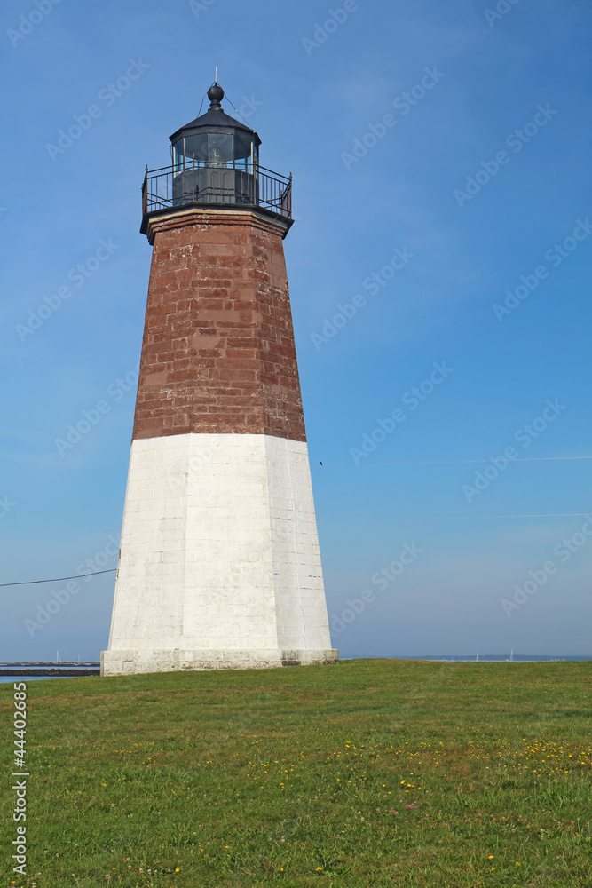 The Point Judith Light on the Rhode Island coast vertical