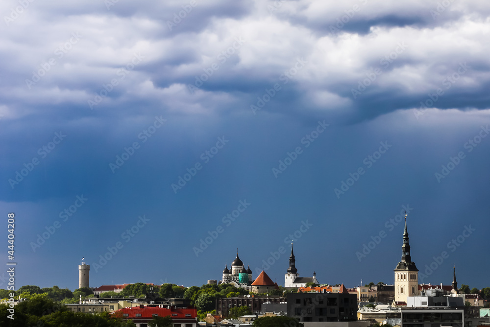 thunderstorm clouds over old Tallinn