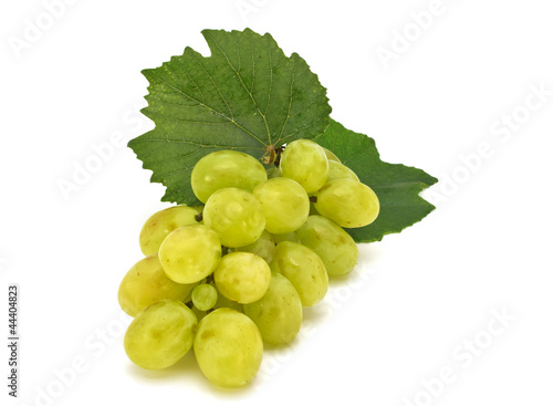 Bunch of fresh green grape isolated on white