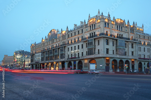 Hotel Metropol at evening in Moscow, Russia.