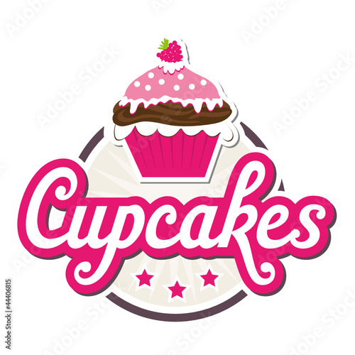 Cupcakes Button in Pink