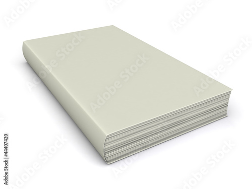 3d render of a thick white book in a soft cover