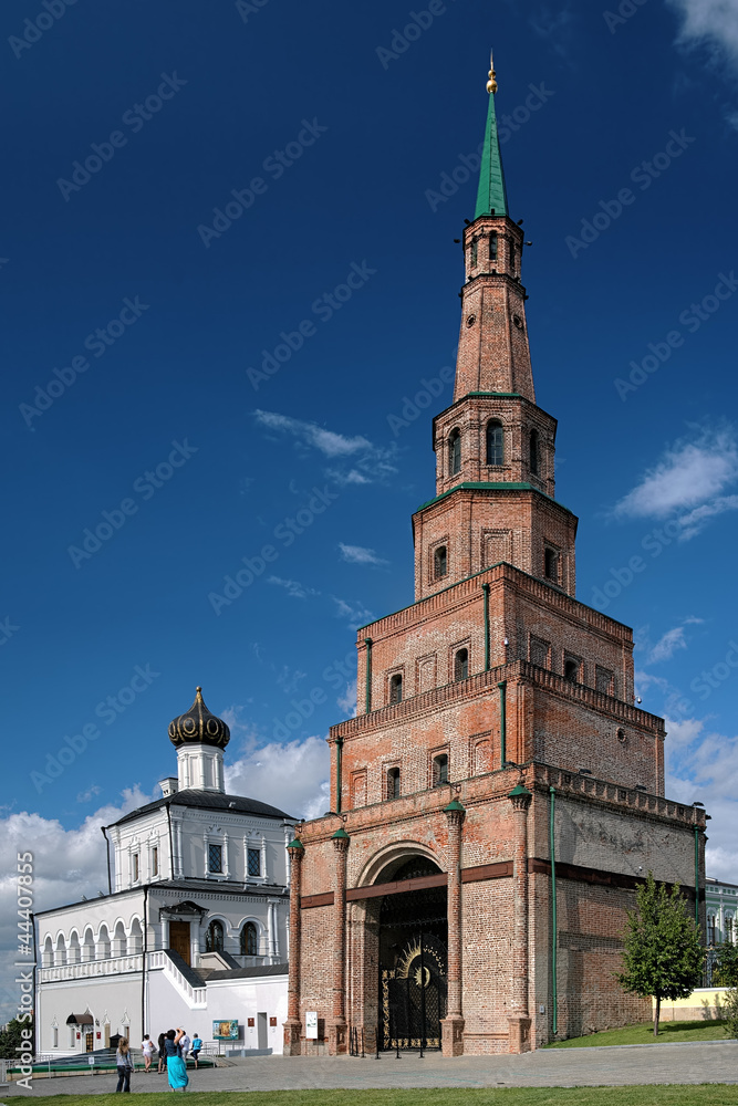 Soyembika Tower and Palace Church in Kazan Kremlin, Russia