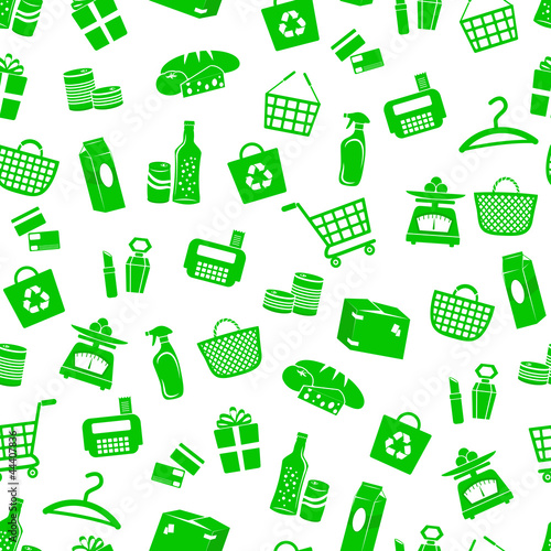 seamless pattern with shopping icons