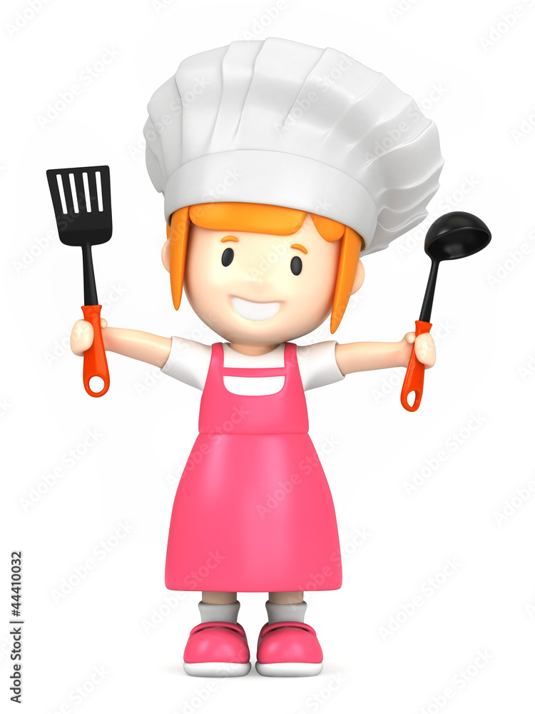 Fotografie 3d render of a little chef