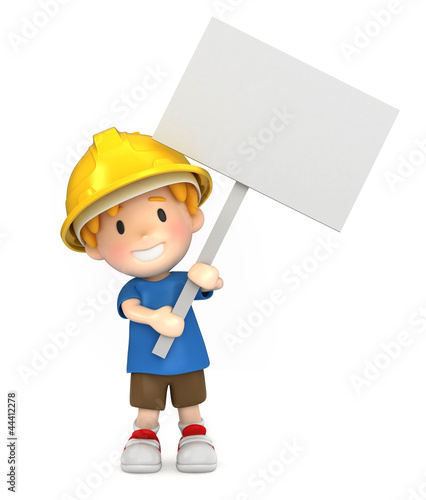 3d render of a little engineer/architect