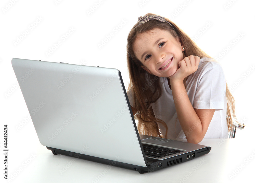beautiful girl with laptop isolated on white beautiful girl with laptop isolated on white