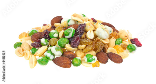 Wasabi peas almonds and dried fruit