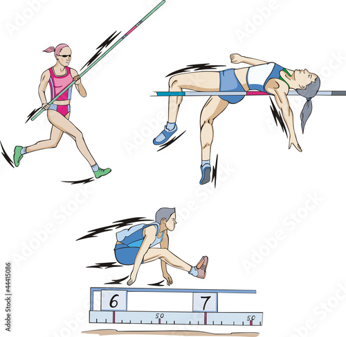 Pole vault, High jump and Long jump