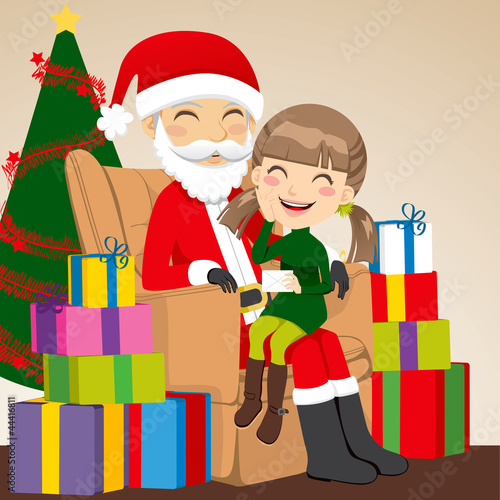 Girl and Santa Claus