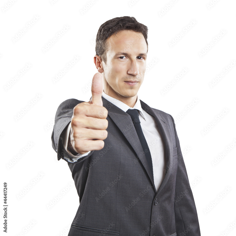 Smiling businessman with thumb up Smiling businessman with thumb up