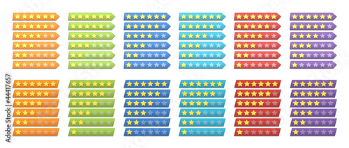 A complete set of colorful rating stars for web