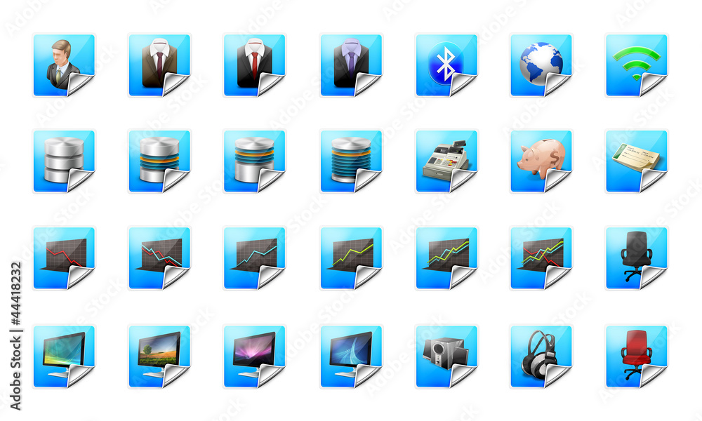 Set di icone 3D per l'ufficio Set di icone 3D per l'ufficio
