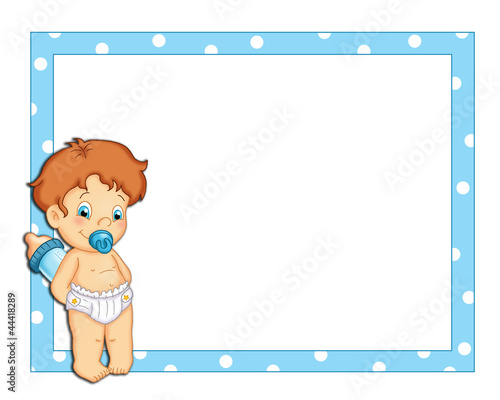 cornice azzurra con bambino