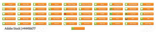 Complete set of colorful buttons for website use