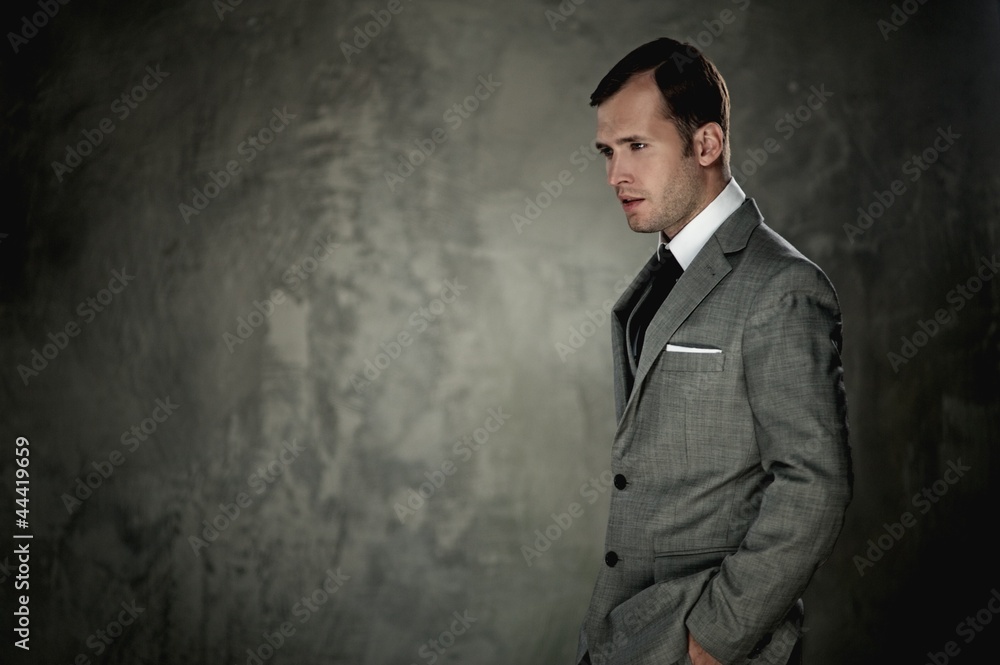 Man in grey suit
