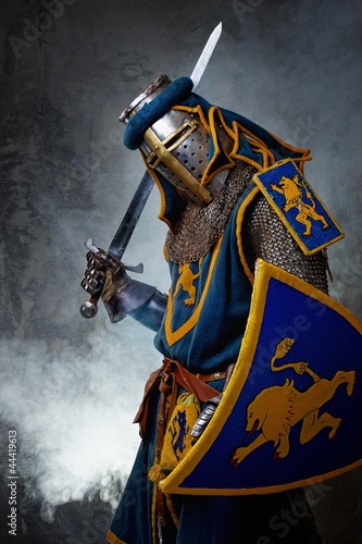 Medieval knight on abstract background