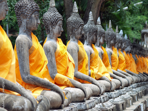 Buddha statue in Wat Yai Chai Mongkol- Ayuttaya of Thailand