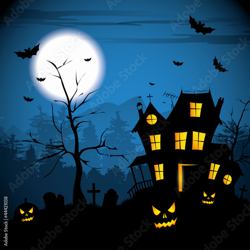 Scary house - Halloween background