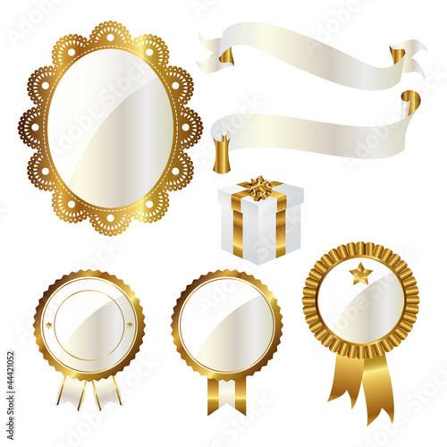 Wallpaper Mural emblem and ribbon set Torontodigital.ca