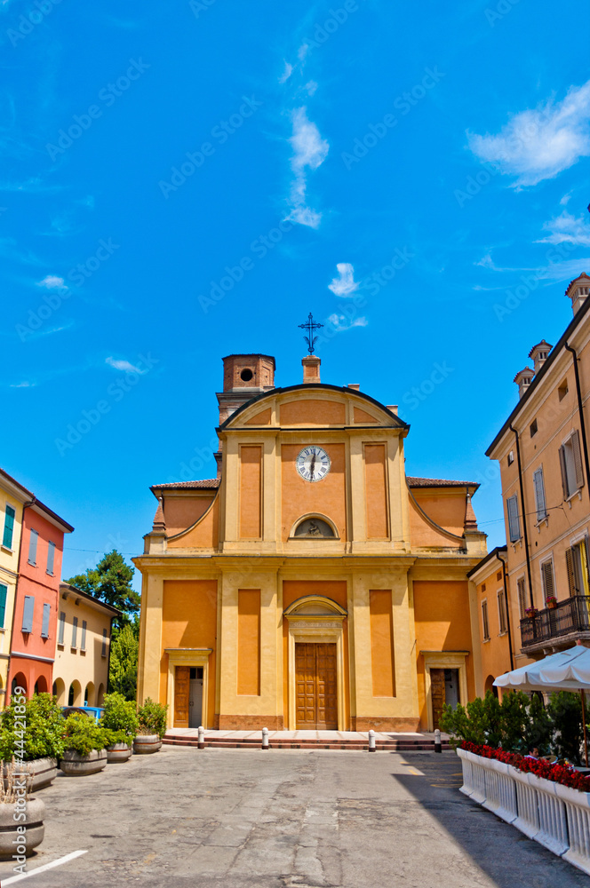 Naklejka premium church of Campagnola Emilia, north of Italy