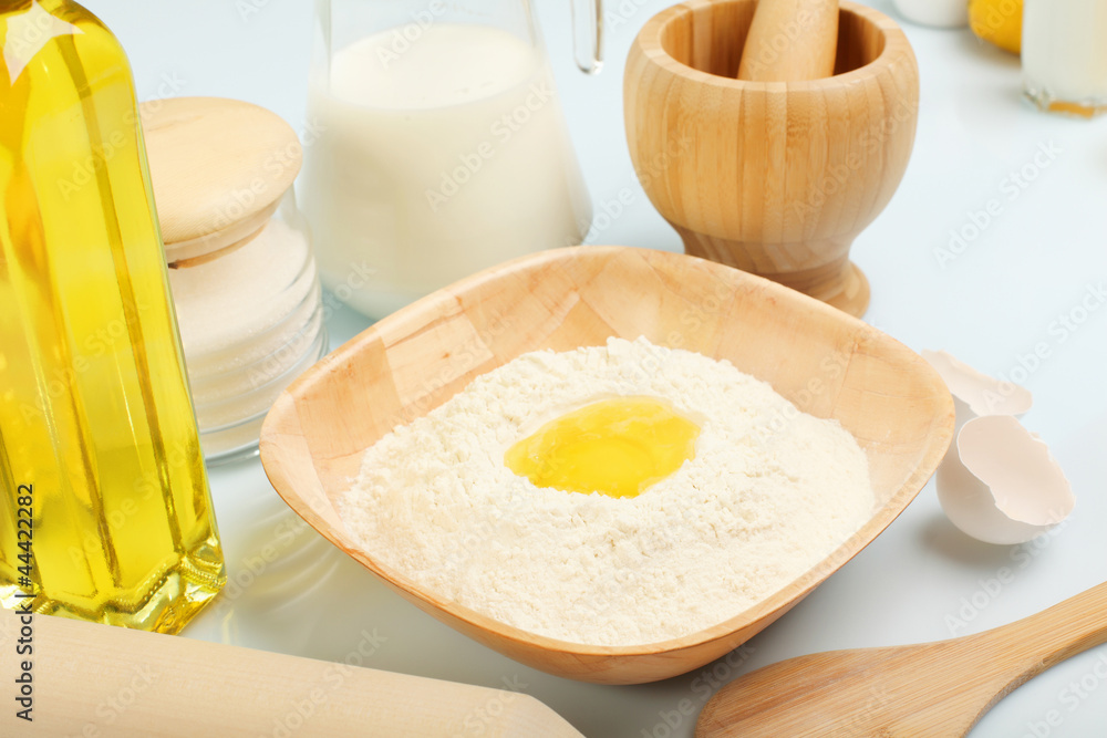 Different products to make bread Different products to make bread