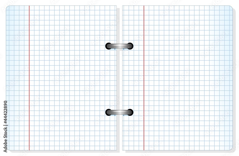 Notebook Squared Sheet Paper-Quaderno fogli a quadretti-vector Stock Vector