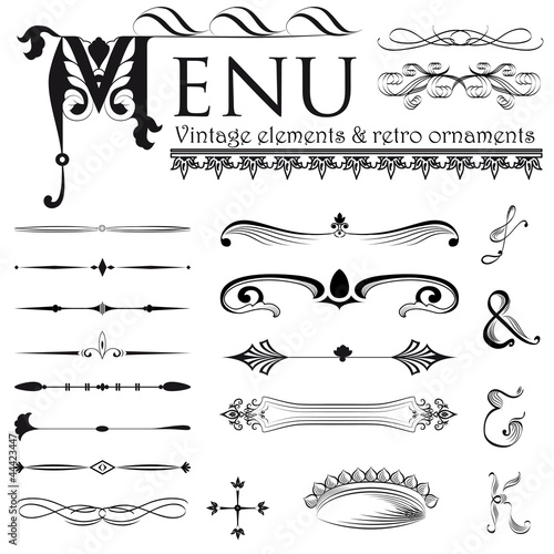 Set of vintage graphic design elements vector eps 8