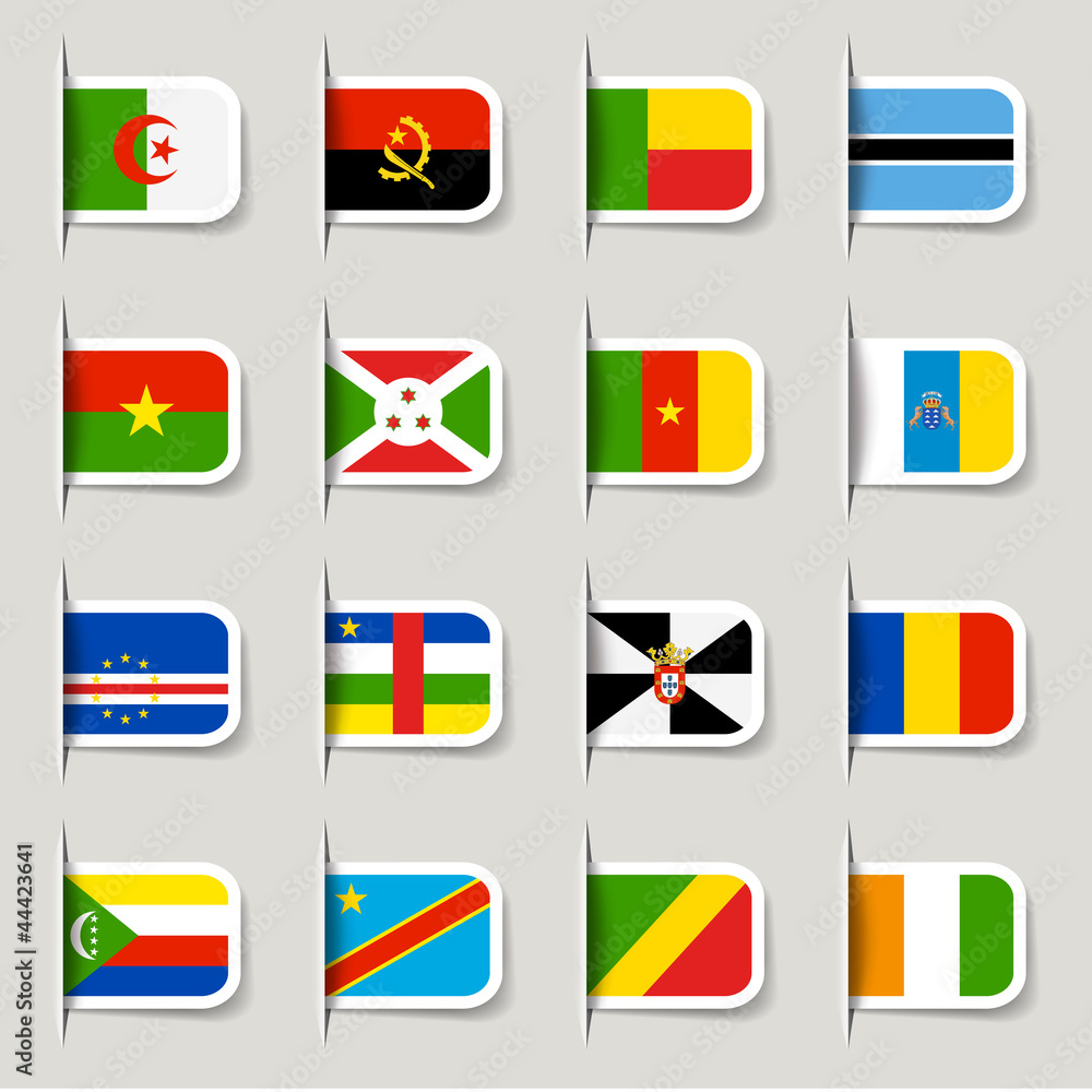 Label - African Flags Label - African Flags