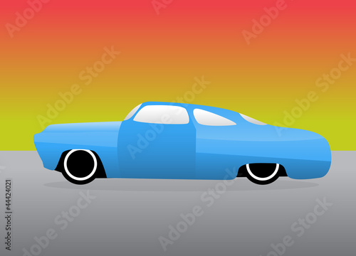 Hot rod car blue
