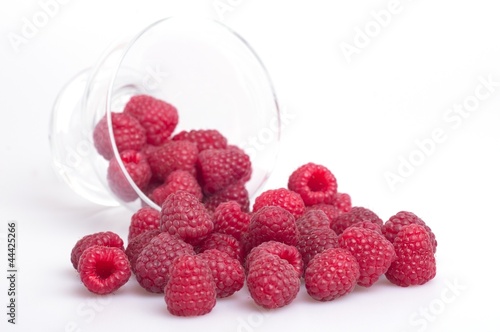 raspberries in cups