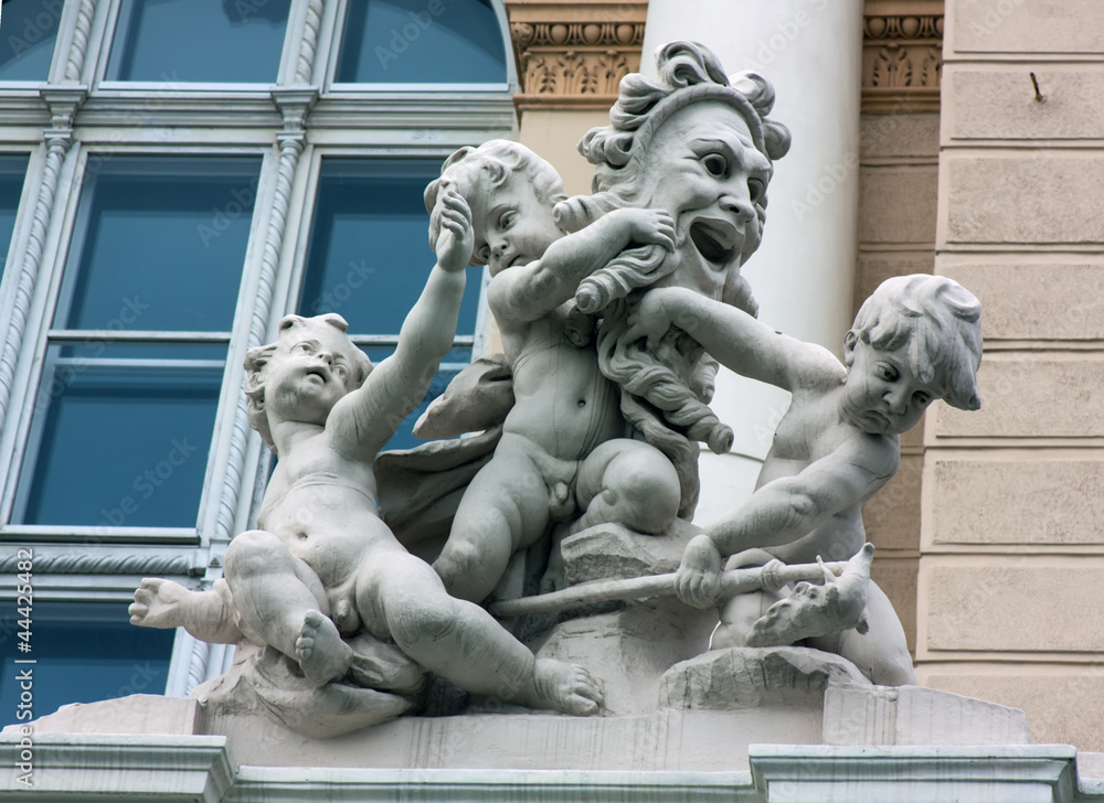 The sculpture on the building of the Opera,Odessa, Ukraine