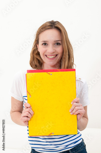 woman with a folder