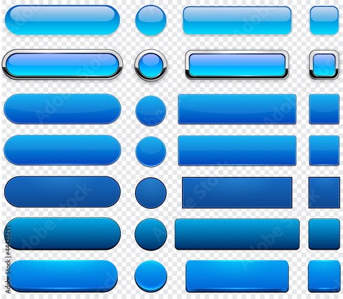 Blue high-detailed modern web buttons.