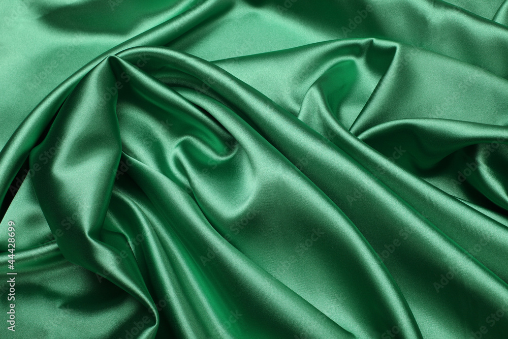 Obraz premium green silk fabric background