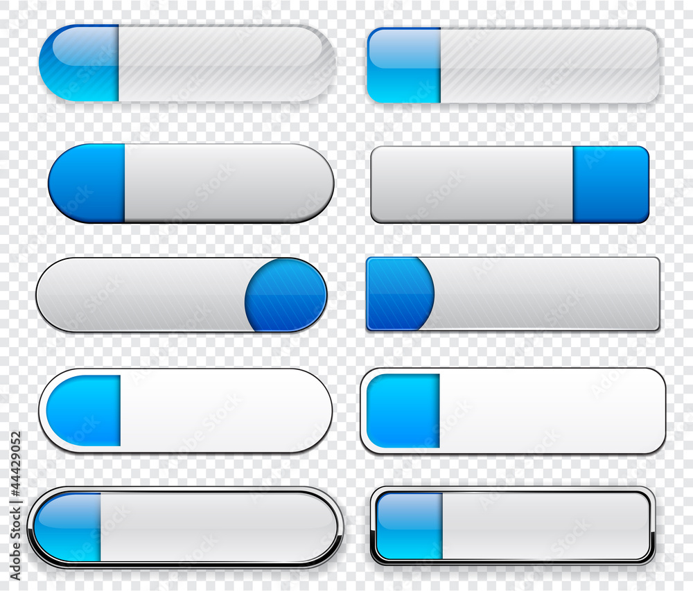 Blue high-detailed modern web buttons. Blue high-detailed modern web buttons.
